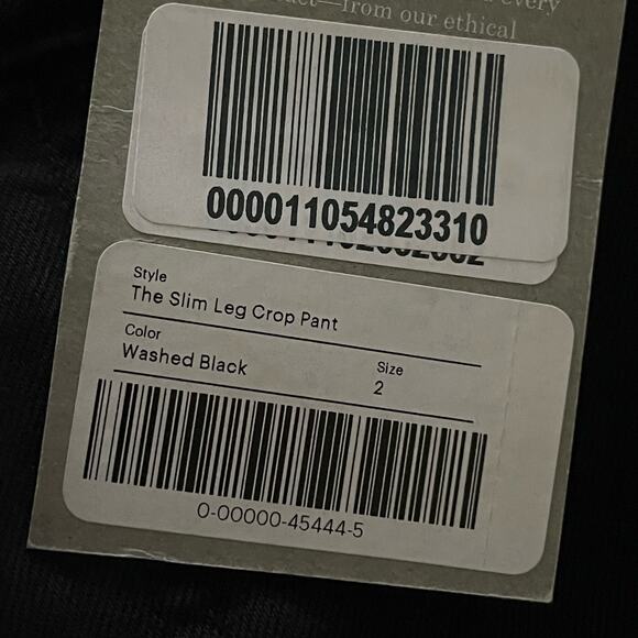 NEW Everlane The Slim Leg Crop Pant in Washed Black Size 2 - Picture 4 of 6